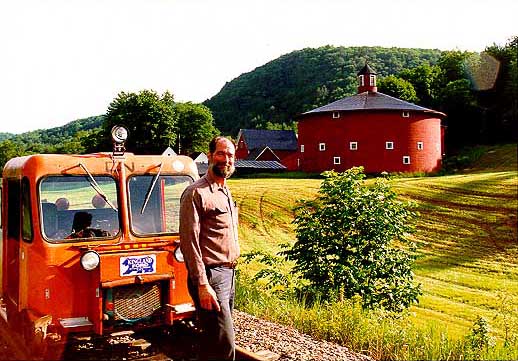 Bill Kozel at round barn in Vermont